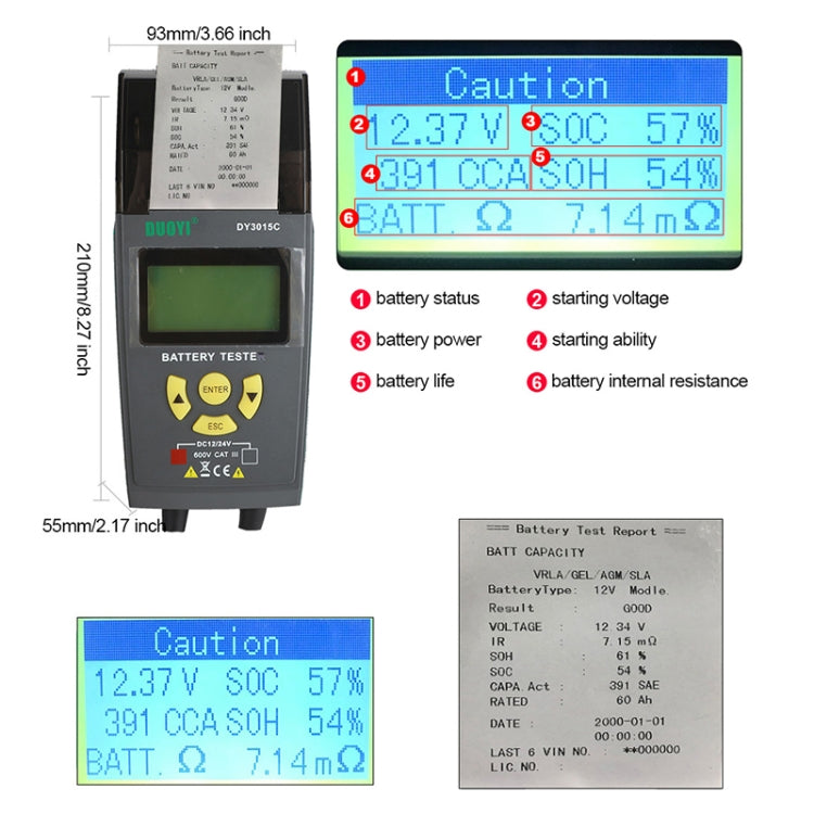 DUOYI DY3015C Car 24V Battery Tester, DY3015C DUOYI DY3015C Car 24V Battery Tester, DY3015C